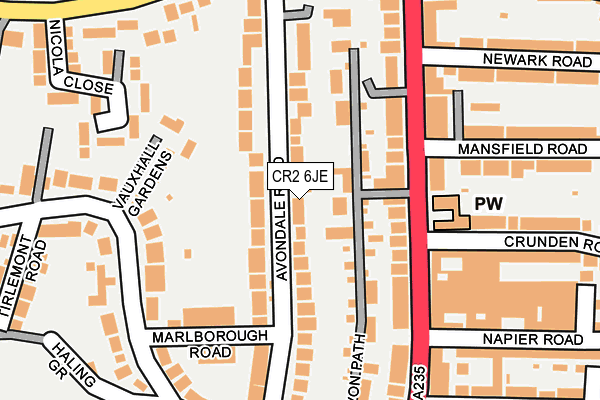 CR2 6JE map - OS OpenMap – Local (Ordnance Survey)
