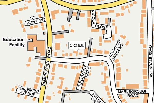 CR2 6JL map - OS OpenMap – Local (Ordnance Survey)