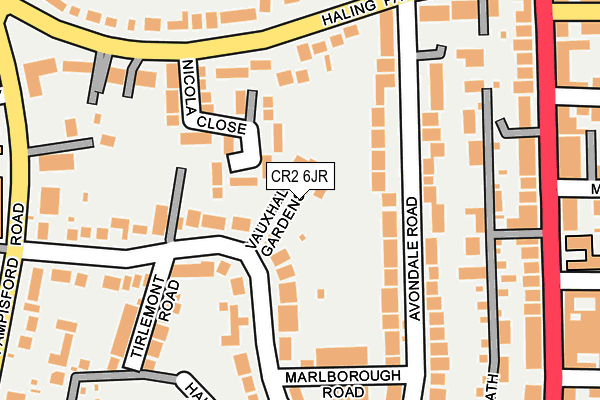 CR2 6JR map - OS OpenMap – Local (Ordnance Survey)