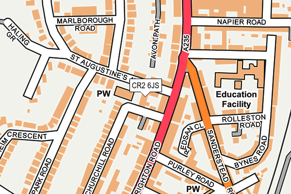 CR2 6JS map - OS OpenMap – Local (Ordnance Survey)