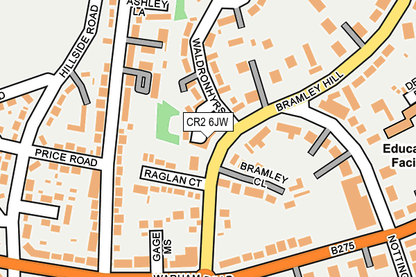 CR2 6JW map - OS OpenMap – Local (Ordnance Survey)