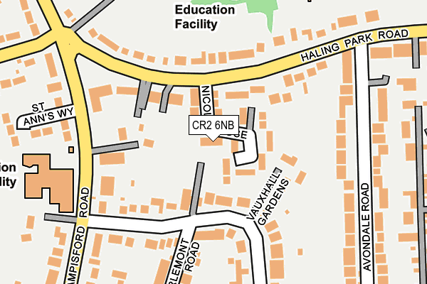CR2 6NB map - OS OpenMap – Local (Ordnance Survey)