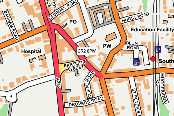 CR2 6PW map - OS OpenMap – Local (Ordnance Survey)