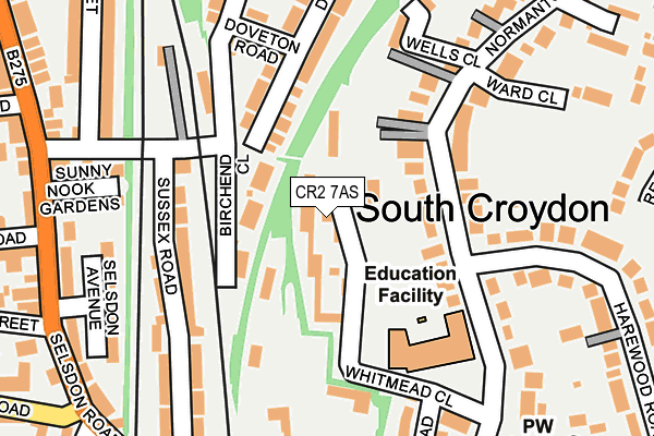 CR2 7AS map - OS OpenMap – Local (Ordnance Survey)