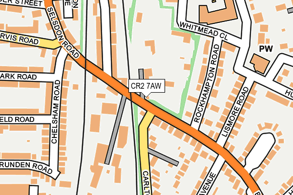 CR2 7AW map - OS OpenMap – Local (Ordnance Survey)