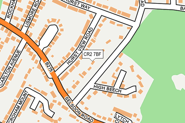CR2 7BF map - OS OpenMap – Local (Ordnance Survey)