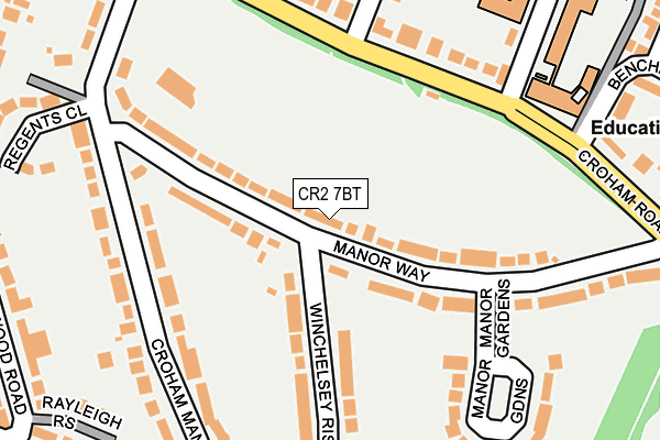 CR2 7BT map - OS OpenMap – Local (Ordnance Survey)