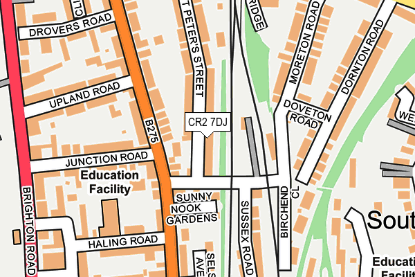CR2 7DJ map - OS OpenMap – Local (Ordnance Survey)
