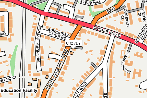 CR2 7DY map - OS OpenMap – Local (Ordnance Survey)