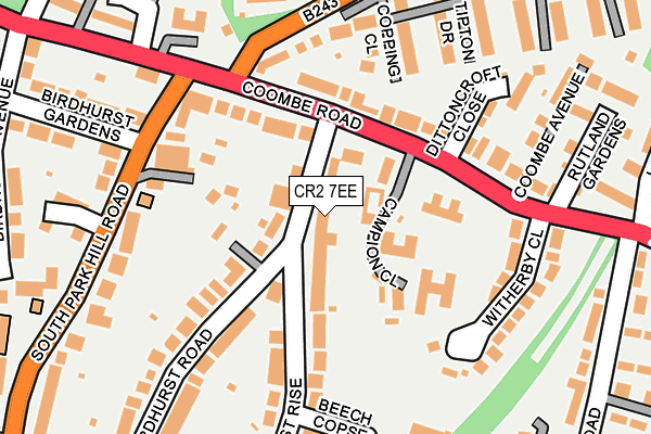 CR2 7EE map - OS OpenMap – Local (Ordnance Survey)