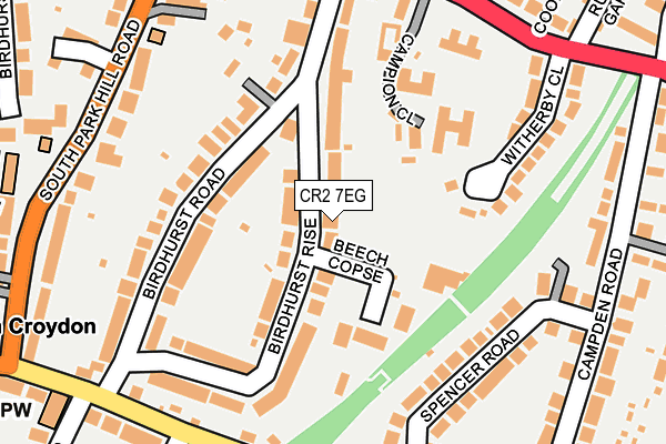 CR2 7EG map - OS OpenMap – Local (Ordnance Survey)