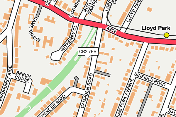 CR2 7ER map - OS OpenMap – Local (Ordnance Survey)