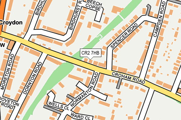 CR2 7HB map - OS OpenMap – Local (Ordnance Survey)