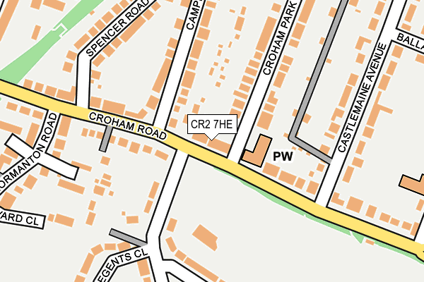 CR2 7HE map - OS OpenMap – Local (Ordnance Survey)