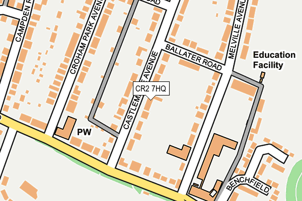 CR2 7HQ map - OS OpenMap – Local (Ordnance Survey)