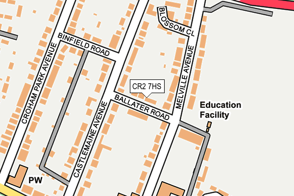 CR2 7HS map - OS OpenMap – Local (Ordnance Survey)