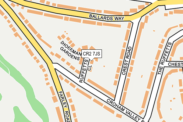 CR2 7JS map - OS OpenMap – Local (Ordnance Survey)