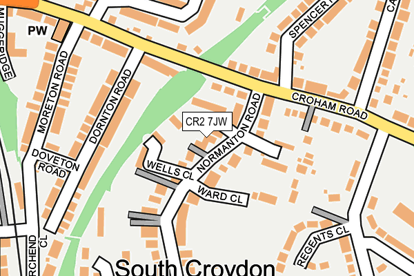 CR2 7JW map - OS OpenMap – Local (Ordnance Survey)