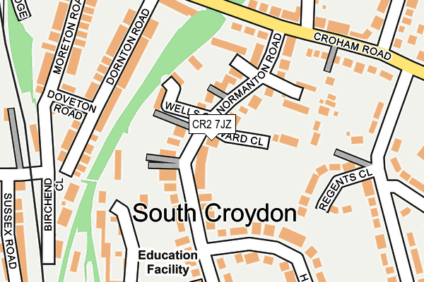 CR2 7JZ map - OS OpenMap – Local (Ordnance Survey)