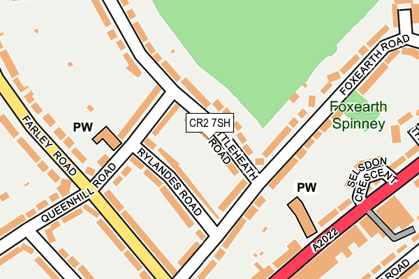 CR2 7SH map - OS OpenMap – Local (Ordnance Survey)