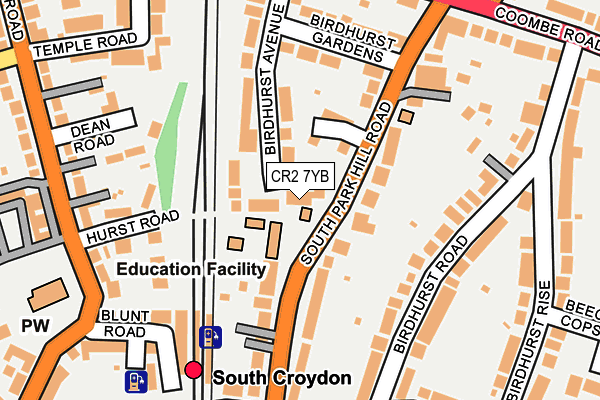 CR2 7YB map - OS OpenMap – Local (Ordnance Survey)