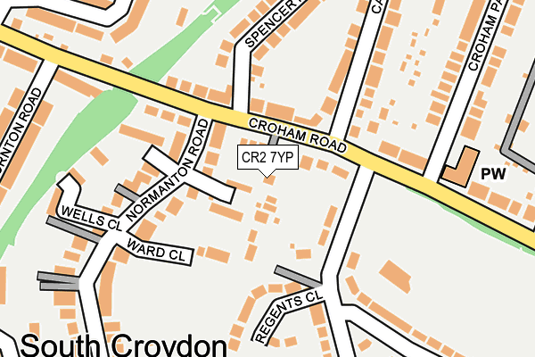 CR2 7YP map - OS OpenMap – Local (Ordnance Survey)