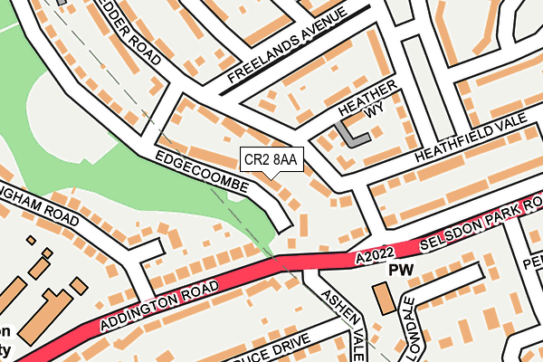 CR2 8AA map - OS OpenMap – Local (Ordnance Survey)