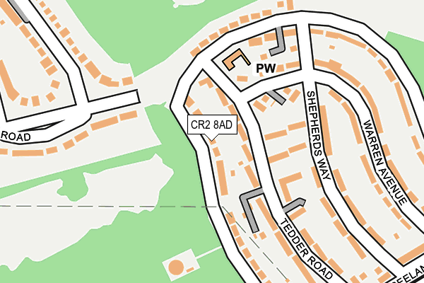 CR2 8AD map - OS OpenMap – Local (Ordnance Survey)
