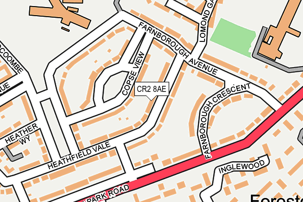 CR2 8AE map - OS OpenMap – Local (Ordnance Survey)