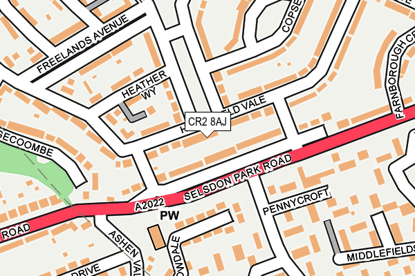 CR2 8AJ map - OS OpenMap – Local (Ordnance Survey)