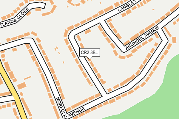 CR2 8BL map - OS OpenMap – Local (Ordnance Survey)