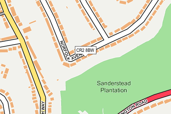 CR2 8BW map - OS OpenMap – Local (Ordnance Survey)