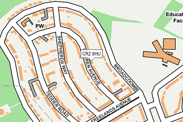 CR2 8HU map - OS OpenMap – Local (Ordnance Survey)