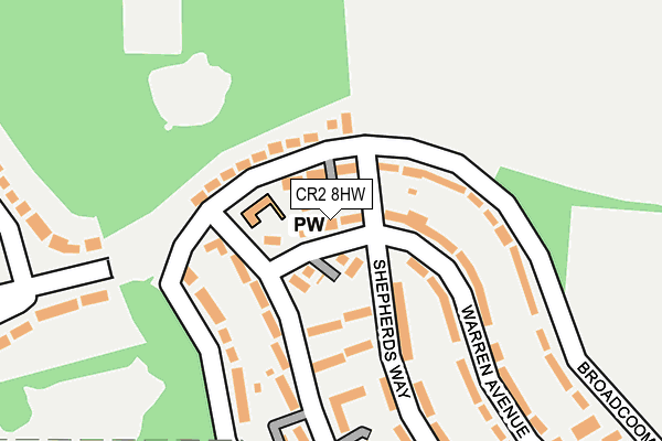 CR2 8HW map - OS OpenMap – Local (Ordnance Survey)