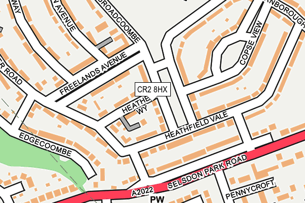 CR2 8HX map - OS OpenMap – Local (Ordnance Survey)