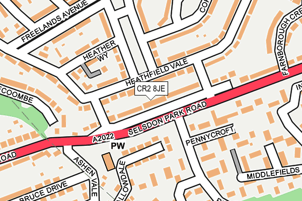 CR2 8JE map - OS OpenMap – Local (Ordnance Survey)