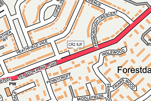 CR2 8JF map - OS OpenMap – Local (Ordnance Survey)