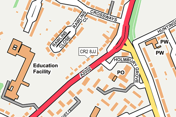 CR2 8JJ map - OS OpenMap – Local (Ordnance Survey)