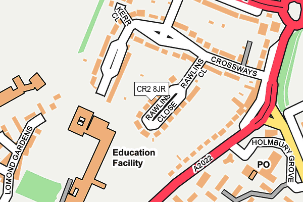 CR2 8JR map - OS OpenMap – Local (Ordnance Survey)