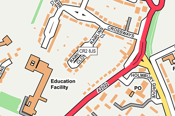 CR2 8JS map - OS OpenMap – Local (Ordnance Survey)