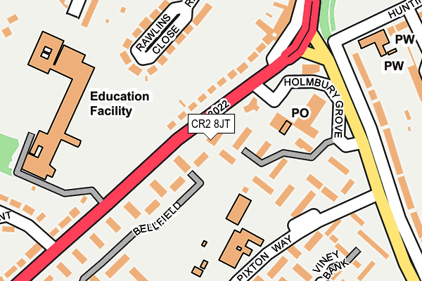 CR2 8JT map - OS OpenMap – Local (Ordnance Survey)