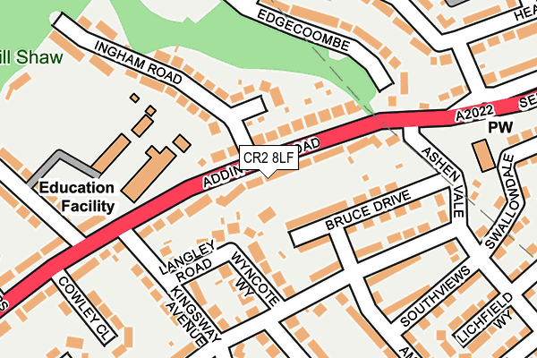 CR2 8LF map - OS OpenMap – Local (Ordnance Survey)