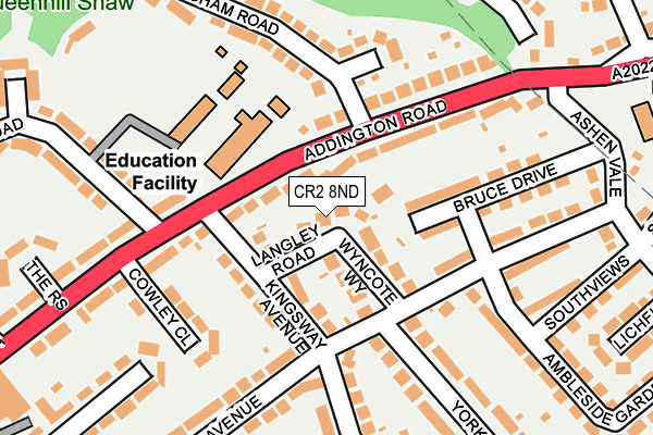 CR2 8ND map - OS OpenMap – Local (Ordnance Survey)