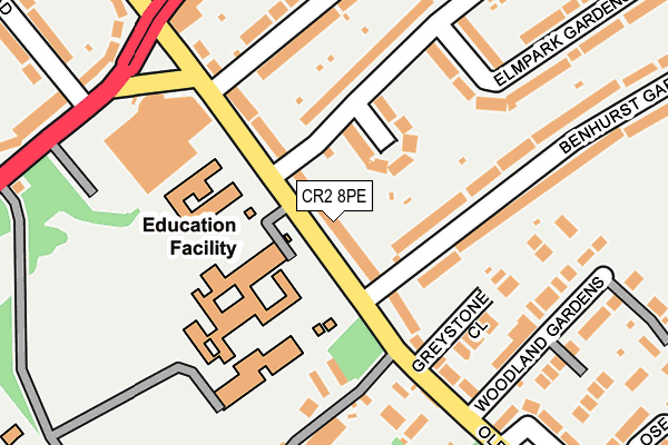 CR2 8PE map - OS OpenMap – Local (Ordnance Survey)