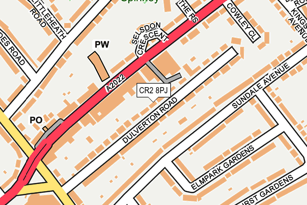 CR2 8PJ map - OS OpenMap – Local (Ordnance Survey)