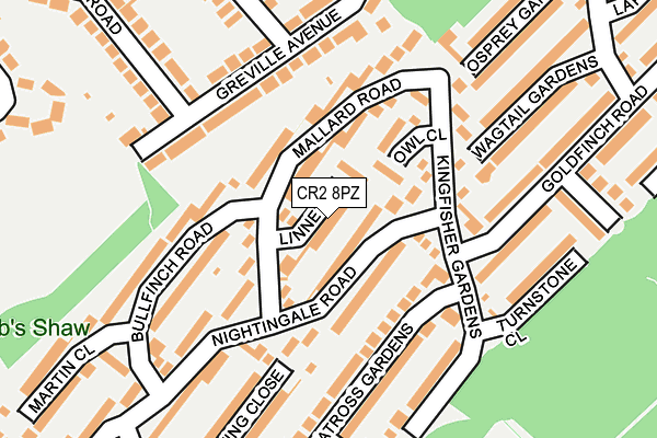 CR2 8PZ map - OS OpenMap – Local (Ordnance Survey)