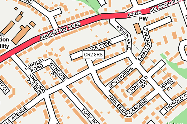 CR2 8RS map - OS OpenMap – Local (Ordnance Survey)