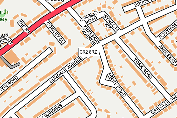 CR2 8RZ map - OS OpenMap – Local (Ordnance Survey)