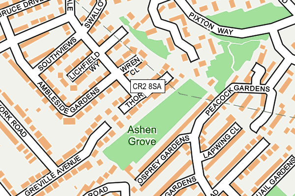CR2 8SA map - OS OpenMap – Local (Ordnance Survey)