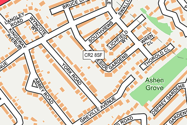 CR2 8SF map - OS OpenMap – Local (Ordnance Survey)